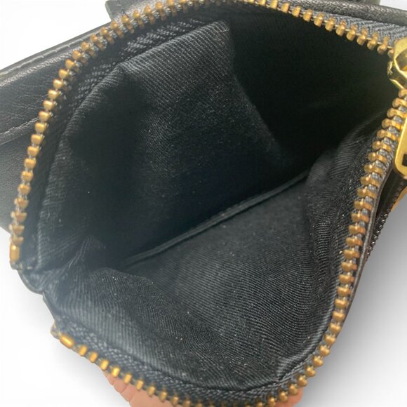 Fossil Black Leather Medium Bifold Wallet With Zippered Coin Pocket & Card Slots - Picture 6 of 8